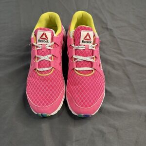 Reebok HOT PINK White Yellow Running Shoes Zigtech Ortholite Women's 4 Lite Wear